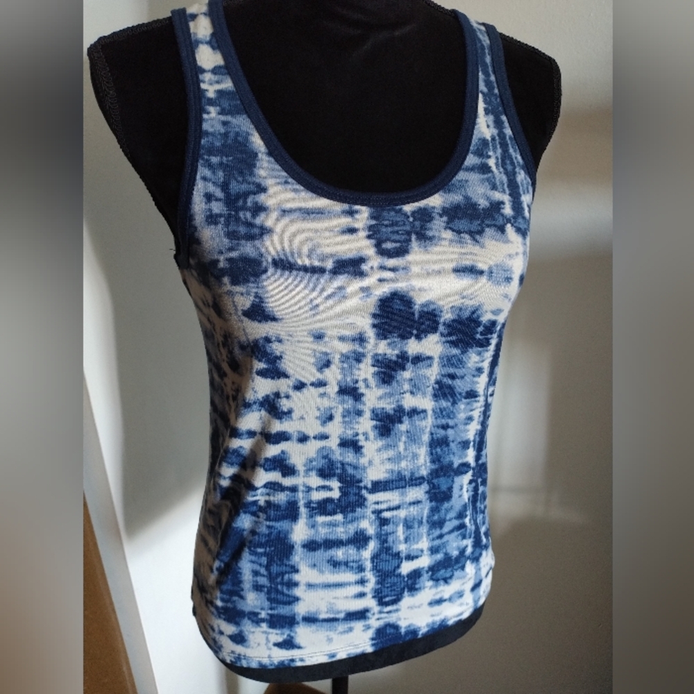 Lucky Brand Size S Blue Tie-Dye Tank Top